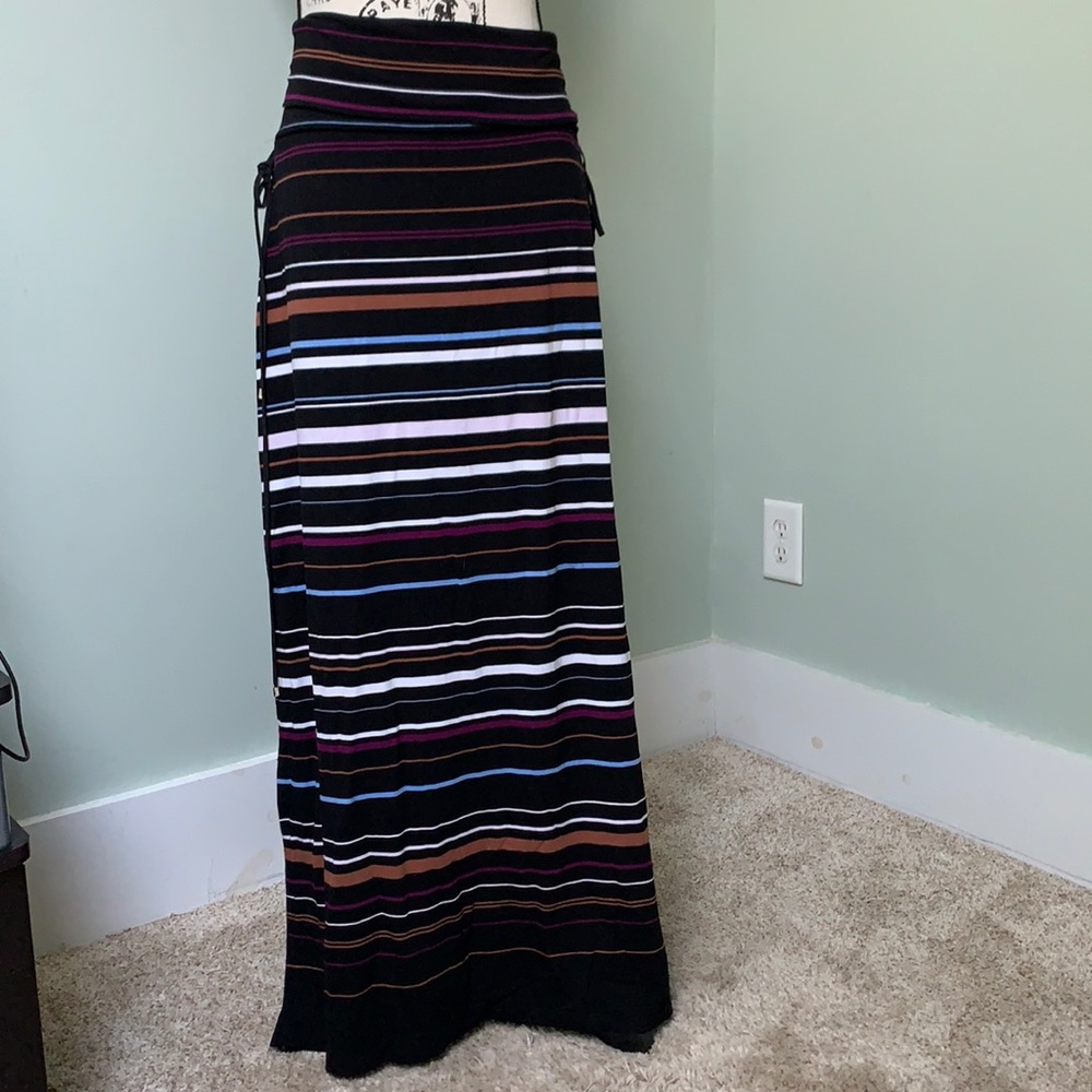 WHBM Striped Maxi Skirt XL